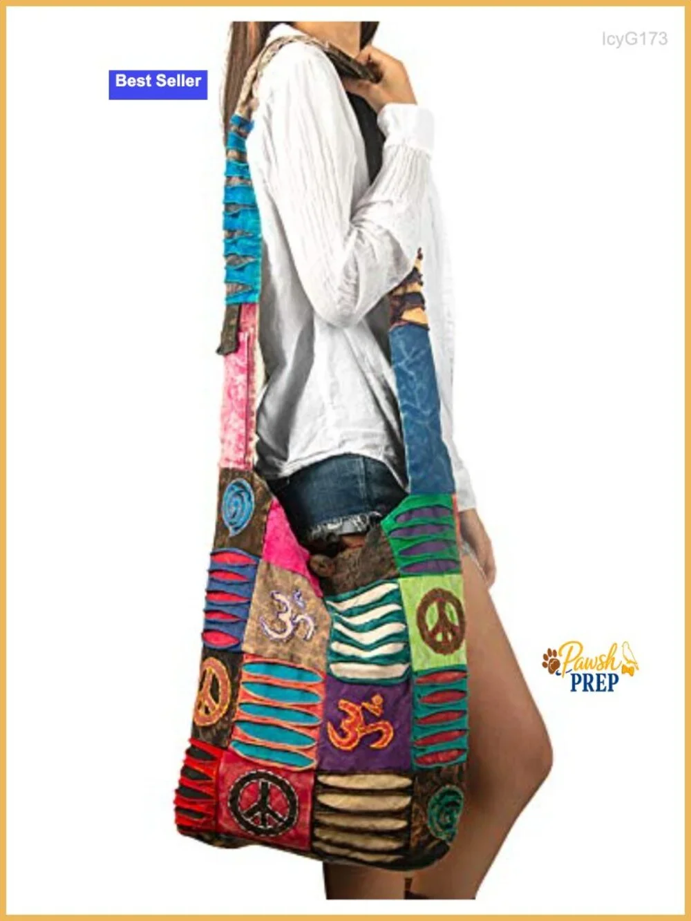 Handmade Patchwork Hobo Bag Organic Cotton Quilted Boho Shoulder Purse Zipper